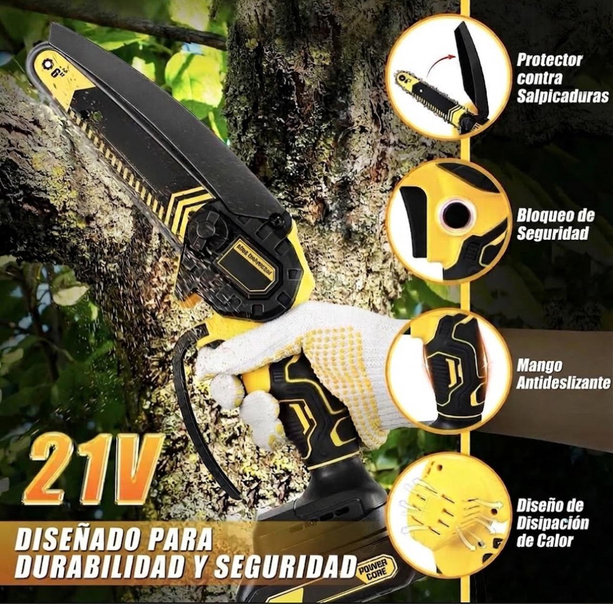 Mini motosierra inalambrica - poda, corta ramas, mantenimiento de jardin