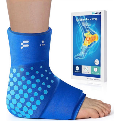 Compresa de hielo para tobillos con tejido grueso de compresion fria y refrescante, para lesiones, pies hinchados, tendinitis, fascitis, espolon