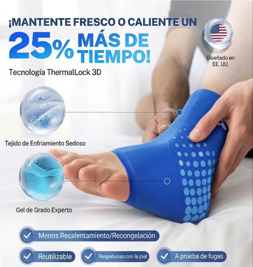 Compresa de hielo para tobillos con tejido grueso de compresion fria y refrescante, para lesiones, pies hinchados, tendinitis, fascitis, espolon