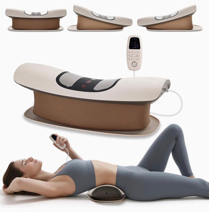 Electric lumbar traction massager, 20-level electrotherapy, vibration massage, and therapy.