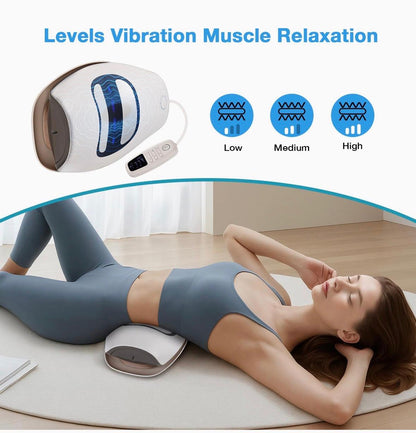 Electric lumbar traction massager, 20-level electrotherapy, vibration massage, and therapy.