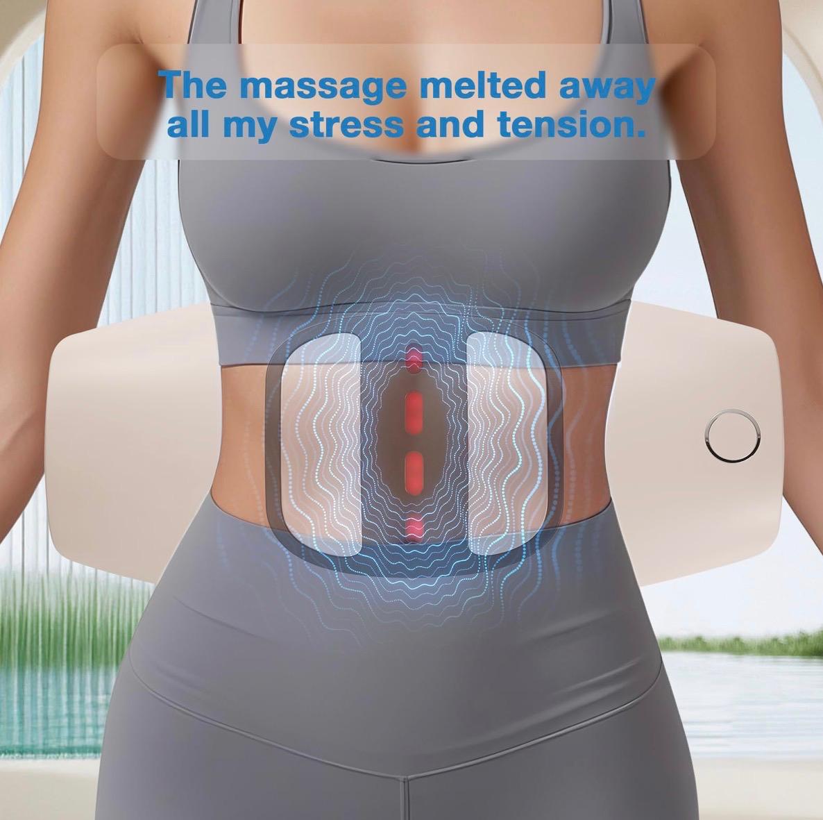 Electric lumbar traction massager, 20-level electrotherapy, vibration massage, and therapy.