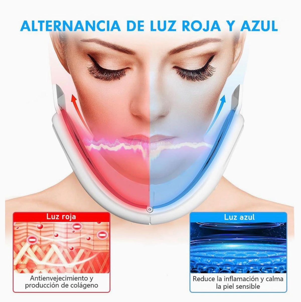 Masajeador facial, elimina papada,disminuye arrugas y relaja la cara