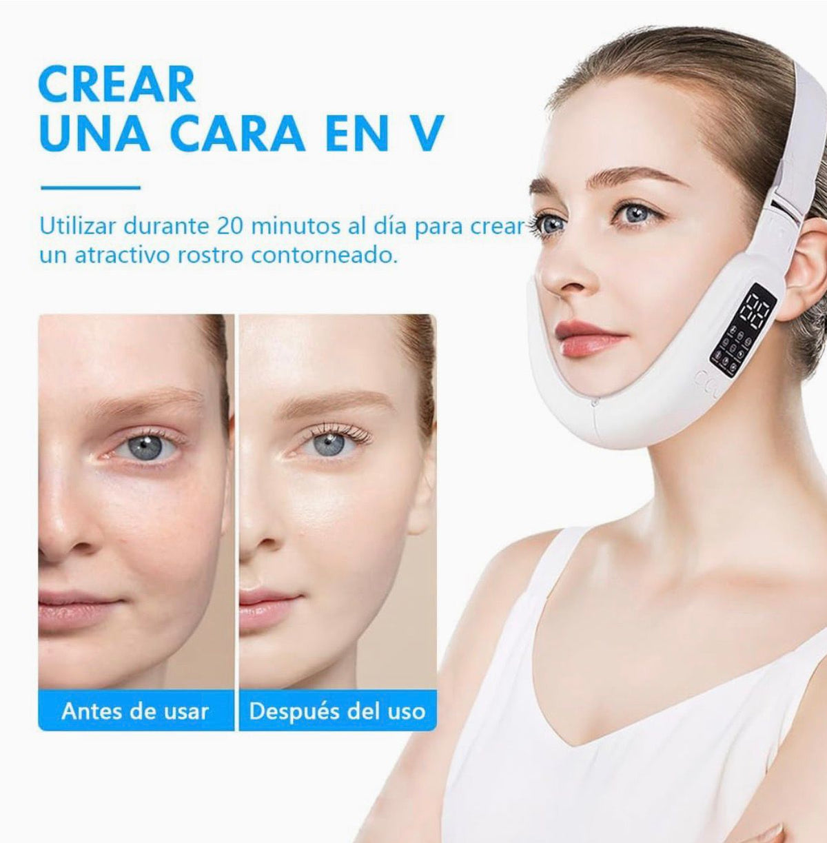 Masajeador facial, elimina papada,disminuye arrugas y relaja la cara