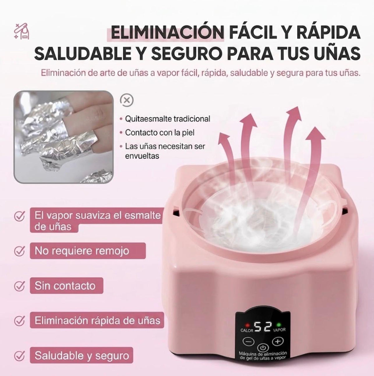 Steam Pro-Removedor de esmalte de vapor en solo 15 minutos