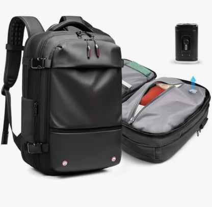 Mochila de viaje 65L Expandible Impermeable con compresion al vacio y bomba electrica