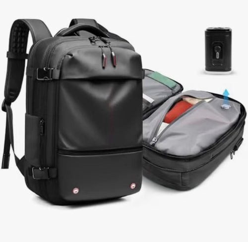Mochila de viaje 65L Expandible Impermeable con compresion al vacio y bomba electrica